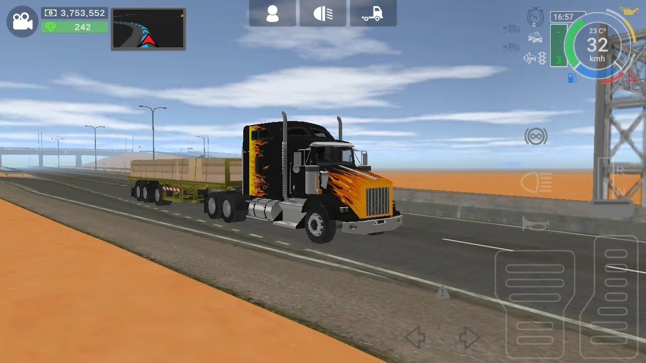GTS2 Gameplay - Driving from Tusaya to Serra City with the Kenworth T800 Aerocab and Flatbed trailer