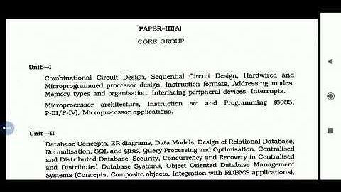 TNSET Exam  syllabus for computer science and applications paper 3