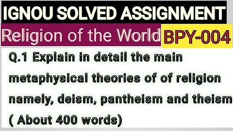 IGNOU SOLVED ASSIGNMENT BPY-004 Q.1