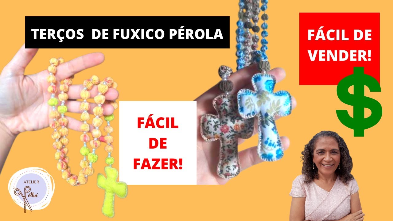 SENSAÇÃO DO MOMENTO! TERÇO DE FUXICO PÉROLA!