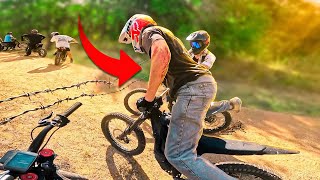 He rode through BARBED WIRE!!!