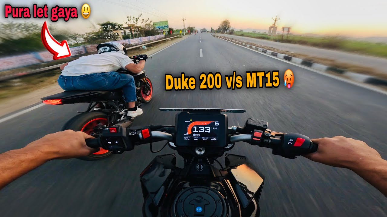 Duke 200 v/s MT15 race lag gayi 🥵 
