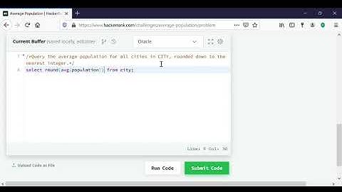 Average Population   HackerRank SQL