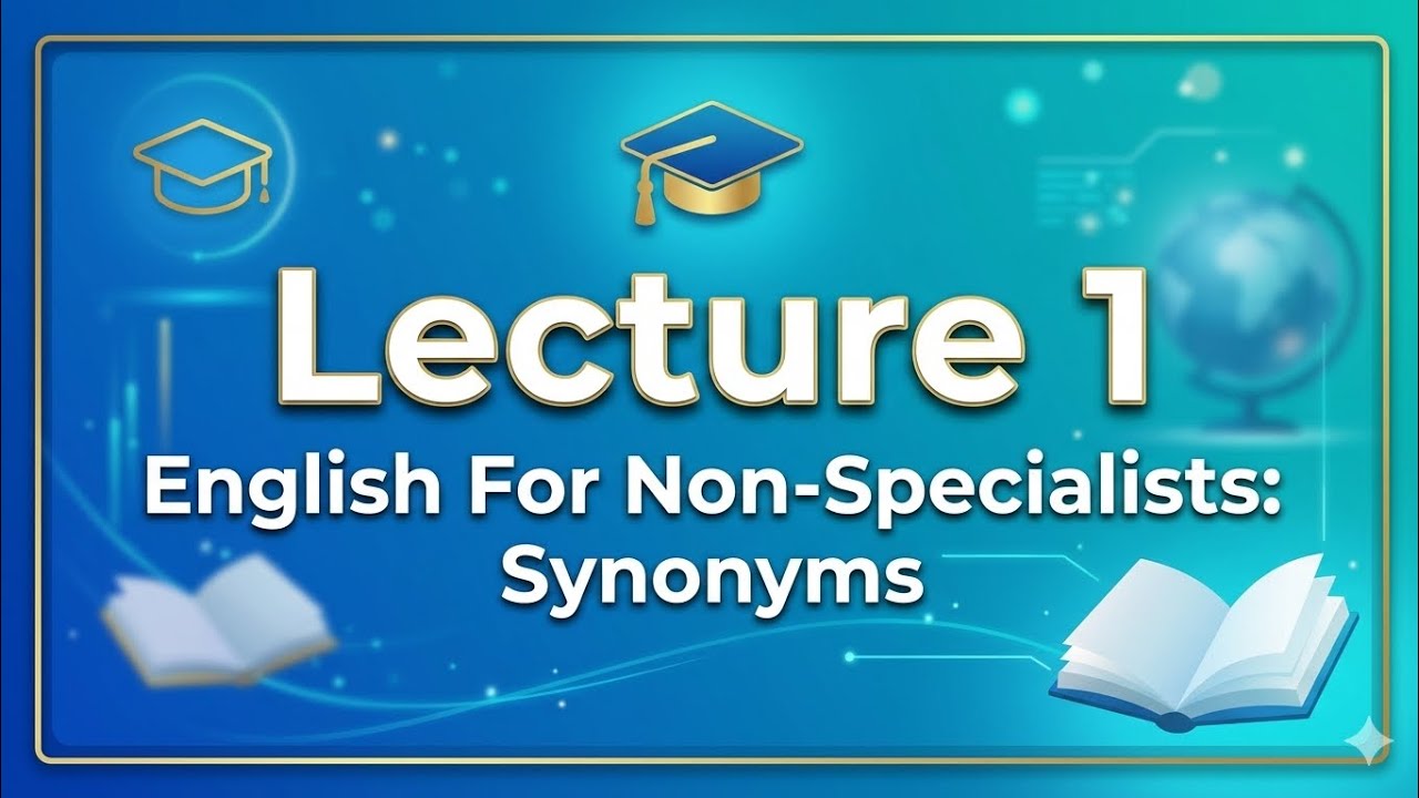 Lecture 1 ( English For Non-Specialists ) : Synonyms - YouTube