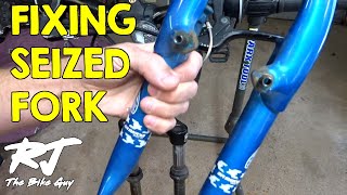 Fixing Seized Suntour Fork On Trek MT220 Bike by RJ The Bike Guy 42,003 views 2 years ago 11 minutes, 29 seconds