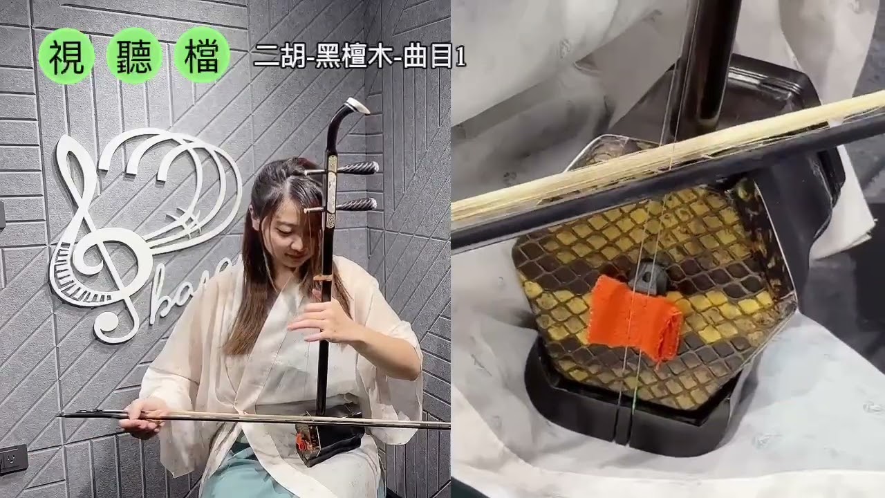 二胡黑檀木視聽檔蛇皮紋路皆不同喔!! 每把都是獨一無二的! - YouTube