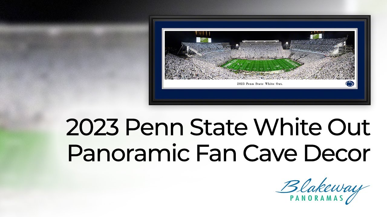 Penn State Nittany Lions 2023 White Out Football Panoramic Poster - Blakeway Panoramas - PSU10