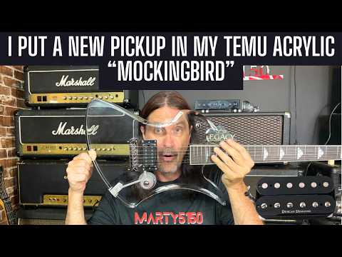 I Swapped The Pickup In My Clear Acrylic Temu "Mockingbird" - Easy And Awesome Upgrade!