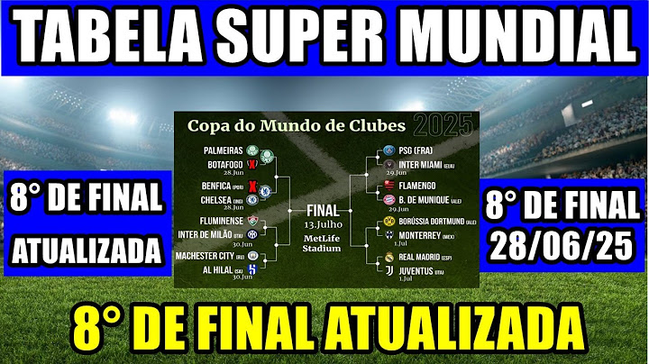 Tabela do Mundial de Clubes 2025 - OITAVAS DE FINAL ATUALIZADA 28/06/2025 - Classificação do Mundial