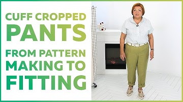 How to sew Cuff Cropped Pants? All series from pattern making to fitting! Casual trousers for women.