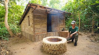 Building Bushcraft Survival DUGOUT Shelter With Plastic Roof