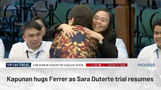 Kapunan hugs Ferrer as Sara Duterte trial resumes