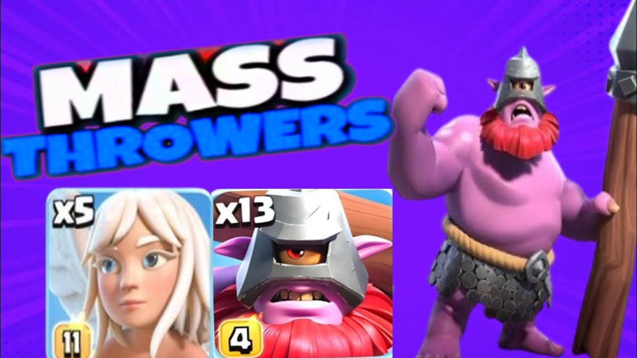 Thrower+Rc charge New Viral spam army strategy!(TH18)Rank Pushing in clash of clans 