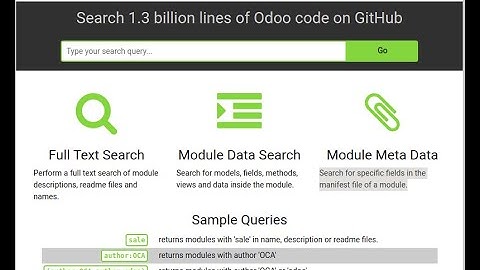 Odoo Code Search | Search 1.3 Billion Lines of Odoo Code On GitHub