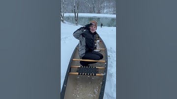 STRANGE Sledding 🦢❄️🛶🤷 #canoe #sledding #pond #winter #pondbuild #shorts #adventure #swan #snow