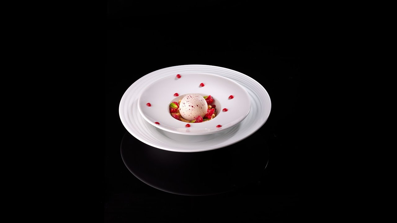 Raspberry plated dessert by Davide Malizia YouTube