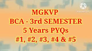 Mgkvp Bca 3Rd Sem Object Oriented Programming Oops Pyqs Question Paper 2025,24,23,22,21 Pyqs