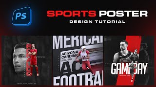 Make 3 PRO Sports Poster Design in Photoshop - Photoshop Tutorial in Hindi