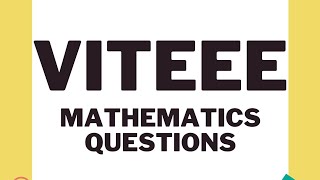 VITEEE pyq questions mathematics