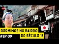 Dormi no bairro histórico do século 16. Casal acampando no carro no Japão