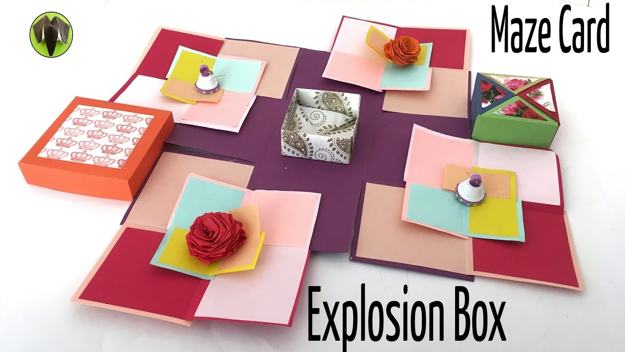 super maze explosion box card - diy tutorialpaper folds ❤️