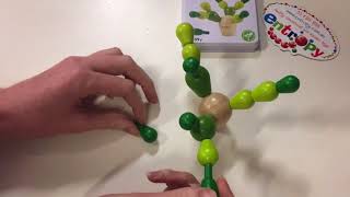 Plan Toys - Wooden Balancing Cactus Game in Travel Tin