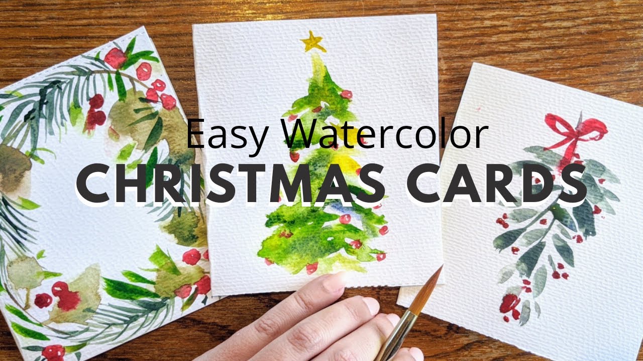 How to Paint EASY Watercolor Christmas Cards YouTube