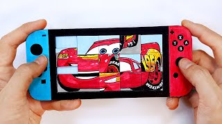 DIY Nintendo Switch Sliding Puzzle. Lightning McQueen Drawing and Coloring Pages | Tim Tim TV screenshot 2