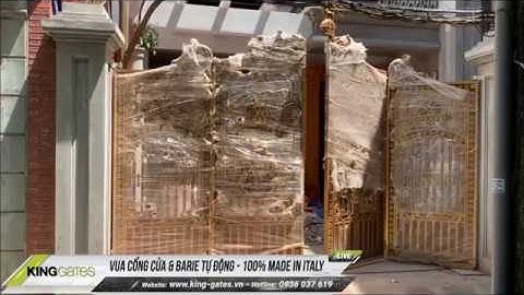 Lắp đặt mô tơ tự động âm sàn cho cổng nhôm đúc 4 cánh đẹp tại Vĩnh Yên