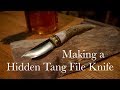 Making a Hidden Tang File Knife with Antler Handle