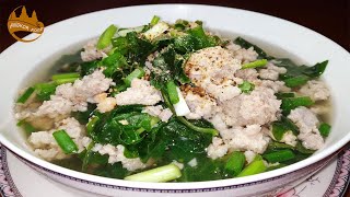 How to Make Lvy Gourd Soup with Pork | របៀបធ្វើសម្លរស្ងោរស្លឹកបាសសាច់ជ្រូក - Angkor Food