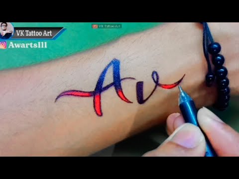 AV letter tattoo  AV name tattoo  AV tattoo  letter A V tattoo design   V A letter tattoo  YouTube