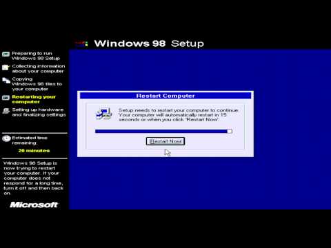 วีดีโอ: วิธีการติดตั้ง Windows 98 จากฟลอปปีดิสก์