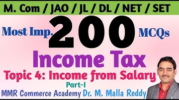 #Commerce Bits | Income Tax | Income from Salary | Part I | M. Com Entrance | Dr. M. Malla Reddy
