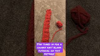Chunky Knit Blanket - Textured Pattern (Part 1-Cranberry)