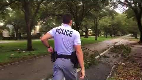 Coral Gables police patrolling areas of the city during Hurricane Irma