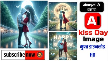 Happy kiss day Ai photo editing couples name images | Bing image creator tutorial FREE | Bing Ai