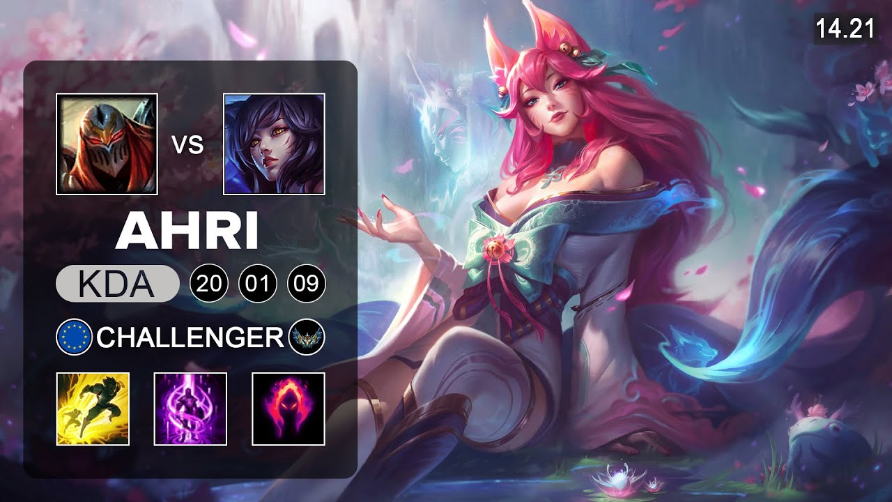 Ahri vs Zed Mid - EUW Challenger - Patch 14.21 Season 14