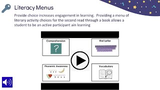 Literacy Menus, Unlocking Literacy:  Module 1 Part 3