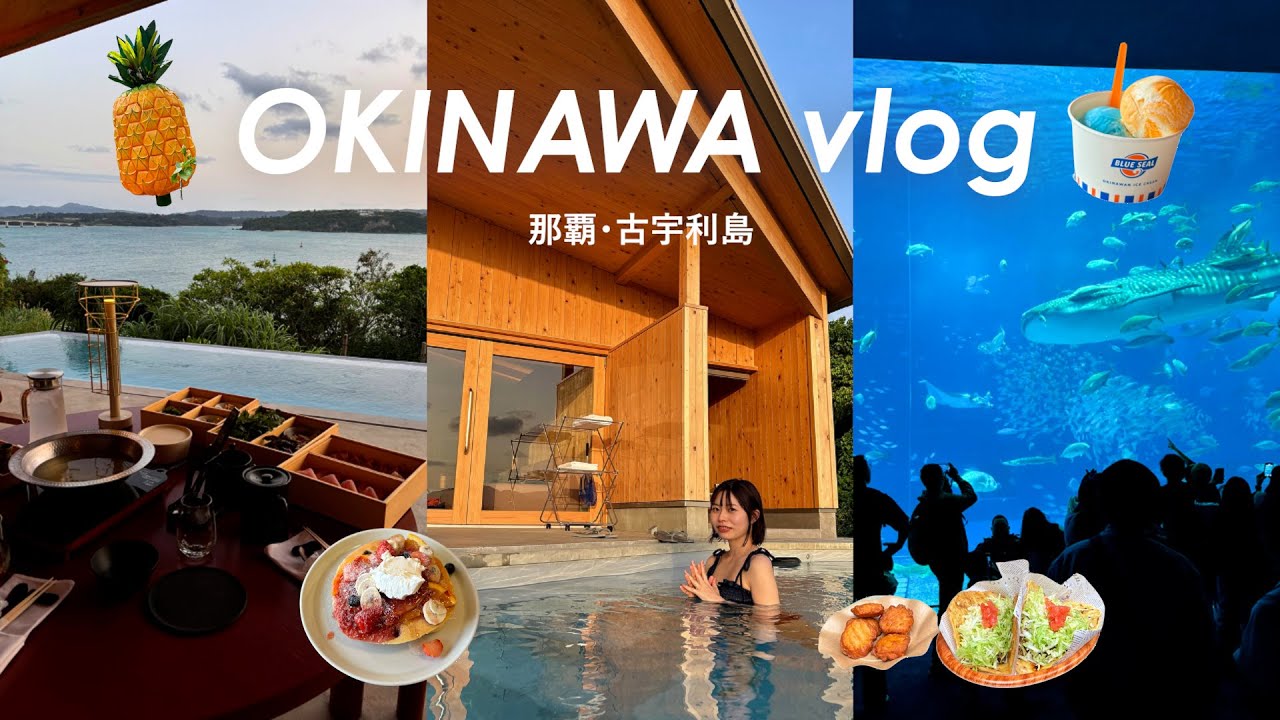 [ vlog ] 沖縄3泊4日✈️🌺まったり派の新婚旅行🏝️✨沖縄本島＆古宇利島の最高な旅🍍🐚