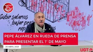 Pepe Álvarez en rueda de prensa para presentar el 1º de Mayo