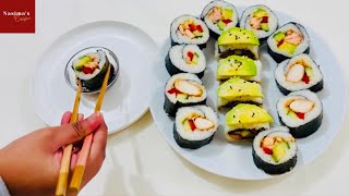How to make sushi| কিভাবে সহজে বাসায় সুশি বানানো যায় | Nasima’s cuisine screenshot 3