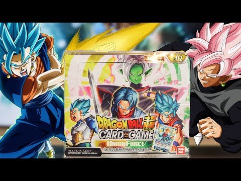 dragon ball super card game union force NEW VEGITO BLUE & ROSE/ZAMASU SET! Booster Box Opening! while Frieza Force and Broly join the line dragon ball super card game
