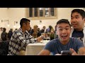 We set up our roommate on a blind date in a college dining hall!