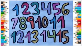 123 for kids , how to draw and color numbers/ 123 for kids, kids learning video