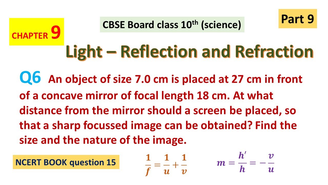 Par- 9, light, reflection and refraction, chapter 9, science, class 10 ...
