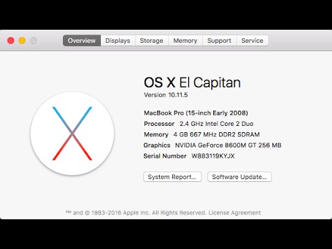 Mac Os X 10 11 5 El Capitan On A 2008 Macbook Pro Youtube