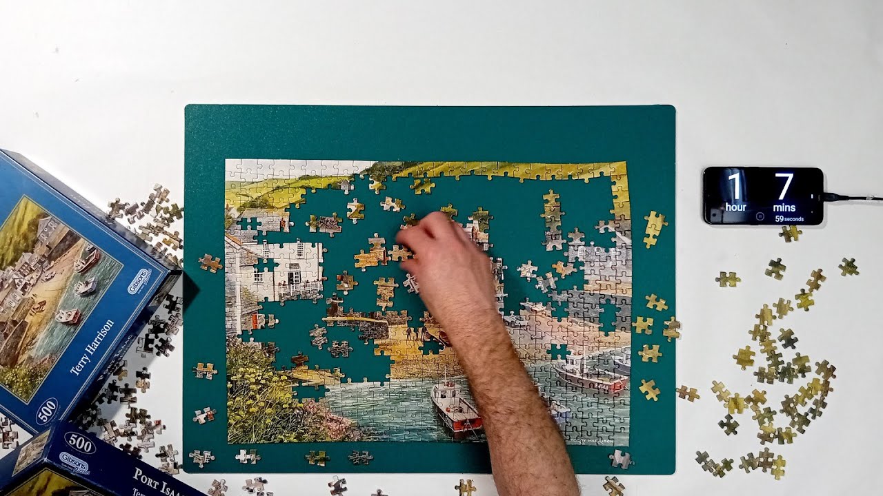 #70 Port Isaac Puzzle Time Lapse, Gibsons 500 piece. - YouTube