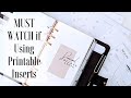 MUST WATCH if Using Printable Inserts | Printed VS Printable Planner Inserts