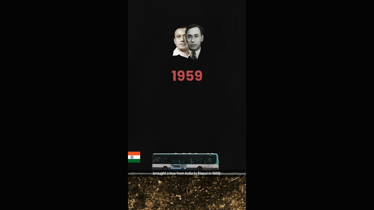 (1/2) The first public bus service in Nepal.       #bus #history #nepal